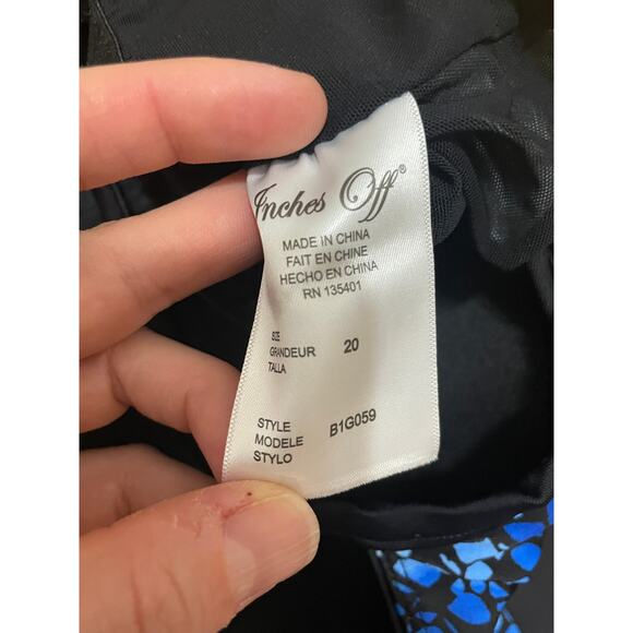 Inches‎ Off Women's 20 Black Blue Color Black Swim Babydoll A Line Dress NWT - Picture 4 of 8